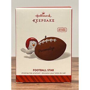 2014 HALLMARK KEEPSAKE ORNAMENT QG01266 FOOTBALL STAR BY MIKE ADAIR
